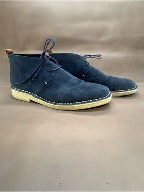 Dessert Boots, Navy Suede with Cream Crepe Sole